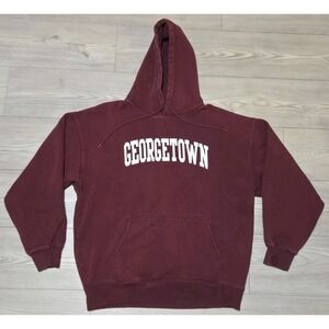 John Gault Shanghai Georgetown Hoodie Mens Large Rare Maroon Red Pullover